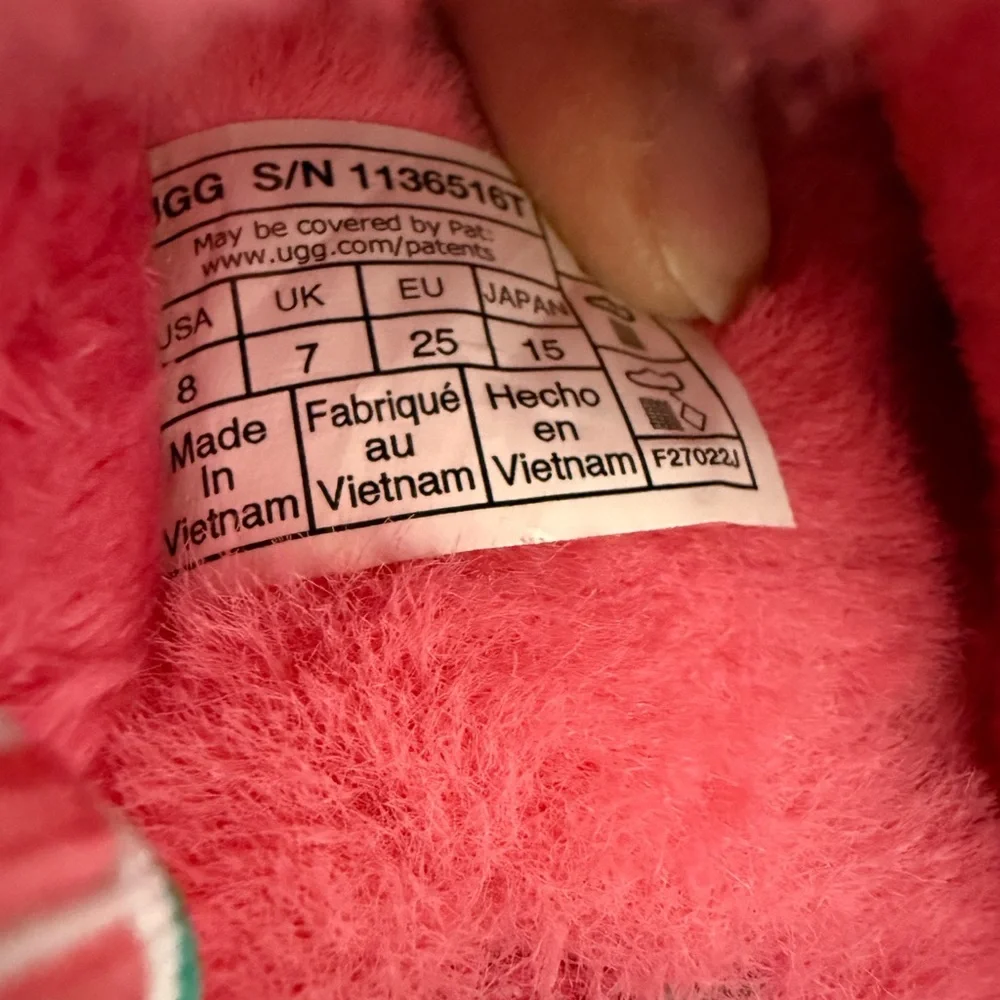 Ugg Toddlers‎ Fluff Yeah Watermelon Stripe and Sunglasses Slides Slippers